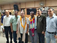 श्री बाबूलाल मीना, उपनिदेशक (भाषा) एवं श्री द्वारका दास अवर श्रेणी लिपिक का सेवानिवृत्ति कार्यक्रम